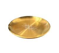 Bandeja Ritual Pagana Placa De Altares Aleaciones Zinc Tarots Candelabro Placa Redonda Tés Decorativos Soporte Luz Bandeja Joyería Bandejas Redondas Duraderas Decoración del Hogar