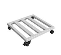 Bandeja rodante para plantas con soportes metálicos desmontables para macetas y acuarios, base de hierro EasyMove, color blanco, 40 x 40 cm, accesorio de jardín ideal para uso doméstico y exterior.