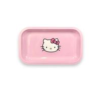 Bandeja rodante rosa de anime, bandeja de ceniza de anime para niñas, bandeja de metal chapada en oro, bandeja de joyería rosa rosa, bandeja decorativa de anime, bandeja de servir rosa, bandeja de