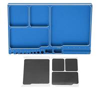 Bandeja S para reparación RC, bandeja de aluminio y piezas con 4 almohadillas, herramienta de adsorción portátil para tuercas Ss Wadeal para vehículos RC (Blue)