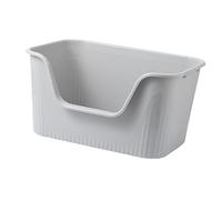 bandeja sanitaria Lavabo for arena de gatos, bandeja de arena for mascotas con parte superior abierta, inodoro for gatitos, orinal antisalpicaduras con lado alto, bandeja de arena for gatos,(Gray)