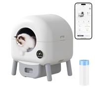 Bandeja Sanitaria para Gatos Bandeja de Arena for Gatos autolimpiable de 89 l, Grande, automática, con Control por aplicación, Aislamiento de olores y protección Inteligente.