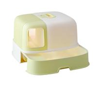 Bandeja Sanitaria para Gatos Bandeja de Arena for Gatos, Caja de Arena Gigante, Orinal Cerrado con Pala, Bandeja de Arena con Tapa y Elevador de fácil Acceso.(Yellow One Size,Yellow)