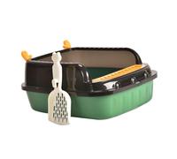Bandeja sanitaria para gatos, Bandeja de arena for mascotas con parte superior abierta, lavabo for arena for gatos a prueba de salpicaduras con pala, bandeja de arena for gatos elevada for todo tipo d