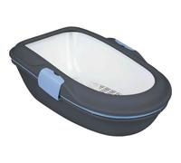 Trixie Bandeja Higiénica Arenero Gatos - Bandeja Sanitaria Gatera Arenero WC Gato Caja De Arena con Borde Berto 39 x 22 x 59 cm Gris