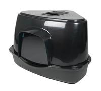 Ebi, Bandeja esquinera Prism, 70 Zen Series L - 56 x 70 x 46 cm, Color Negro, con Patas Antideslizantes, con Puerta Negra Semitransparente y asa, Filtro de carbón Que Absorbe los olores, de plástico