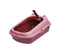 bandeja sanitaria para gatos grande, Caja de arena abierta for gatos, inodoro for gatos, recipiente for arena for gatos con bandeja de arena for gatos de lado alto, bandeja for arena for gatos,(Red)