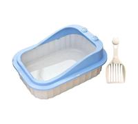 bandeja sanitaria para gatos grande, Caja de arena abierta for gatos, inodoro for gatos, recipiente for arena for gatos con bandeja de arena for gatos de lado alto, bandeja for arena for gatos,(Blue)