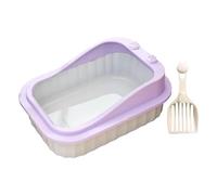 bandeja sanitaria para gatos grande, Caja de arena abierta for gatos, inodoro for gatos, recipiente for arena for gatos con bandeja de arena for gatos de lado alto, bandeja for arena for gatos,(Violet
