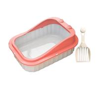 bandeja sanitaria para gatos grande, Caja de arena abierta for gatos, inodoro for gatos, recipiente for arena for gatos con bandeja de arena for gatos de lado alto, bandeja for arena for gatos,(Pink)