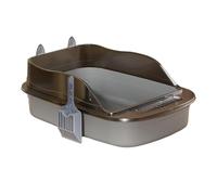 bandeja sanitaria para gatos grande, Cajas de arena for gatos de lados altos, bandeja de arena for mascotas con parte superior abierta, bandejas de arena for mascotas antisalpicaduras con lados altos,