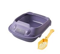 bandeja sanitaria para gatos grande, Inodoro for gatitos, lavabo for arena for gatos con cuchara, elevador for todo tipo de arena for gatos, accesorios fáciles de limpiar,(Purple,37x51x19.5cm)