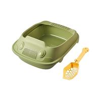 bandeja sanitaria para gatos grande, Inodoro for gatitos, lavabo for arena for gatos con cuchara, elevador for todo tipo de arena for gatos, accesorios fáciles de limpiar,(Green,37x51x19.5cm)
