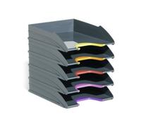 Bandeja Sobremesa Durable Plastico Reciclado Blue Angel Gris 255X55X330 Mm Pack De 5 Unidades