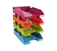 Bandeja sobremesa exacompta plastico arlequin set de 4 unidades colores surtidos 346x254x243mm