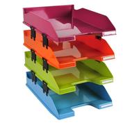 Bandeja sobremesa exacompta plastico arlequin set de 4 unidades colores surtidos 346x254x243mm