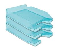 Bandeja sobremesa plastico q-connect turquesa transparente 240x70x340 mm - KF04200