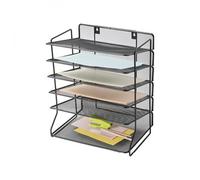 Q-Connect – Bandeja sobremesa metálica rejilla negra 6 bandejas 325×230×390 mm