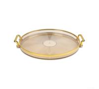 Bandeja suave impermeable con borde GolFor D y D ergonómico HanFor Dles para almacenamiento de cosméticos y para presentación decorativa en cualquier habitación (borde dorado)