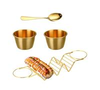 Bandeja Taco - Platos bandeja Taco | Platos porta Taco | Soporte para burrito con cuchara para taza de salsa | Apto para lavavajillas, cable resistente al calor, apto para parrilla