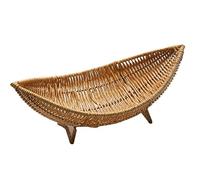 Bandeja Vaciabolsillos Recibidor Mimbre Decorativa para Dejar Llaves, Telefono, Dinero, almacenaje Pan, Caramelos, Multiusos, Centro de Mesa Banana