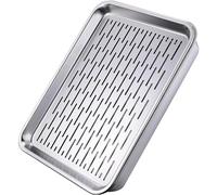 Bandejas Acero Inoxidable, Bandejas Decorativas de Acero Inoxidable para Secar Platos, Recogedor Aceite Coche para Mesas de Centro, Mesas de Té y Salas de Recepción(27x21x5 cm/11x8x2 in)