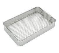 Bandejas Acero Inoxidable de Drenaje, Bandeja Metálica Totalmente Perforada, Acero Inoxidable 304 con asa Oculta para Aceite y Agua(48x28x7 cm/19x11x3 in)