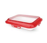 Bandejas Apilables Para Conservación De Alimentos, Bandeja Reutilizable Para Alimentos, Bandeja De Almacenamiento Para Cocina, Contenedor De Almacenamiento De Alimentos(Rectangle - Red)