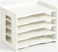 Bandejas Archivadoras Oficina de 3 A 15 Niveles para Papel TamañO Carta A4, Soporte Apilable para Almacenamiento Documentos para el Hogar, Ll Oficina la Escuela(5-B)