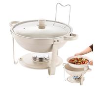 Bandejas Calentadoras Redondas para Buffet - Bandeja Calentadora con Tapa Transparente - Fuentes de Servir Alimentos - para Bodas, Banquetes, Celebraciones, Navidad, Acción de Gracias