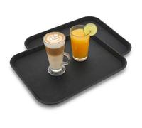 Bandejas Camarero Antideslizantes Rectangulares Negras 36x46 cm Pack de 2