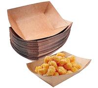Bandejas Carton,Dafencar Cuencos de Comida para Los Dedos,50pcs Bandeja Carton,Material de Recubrimiento Orgánico de Grado Alimenticio,para Papas Fritas,Bocadillos,Macarons,Currywurst,Ensalada