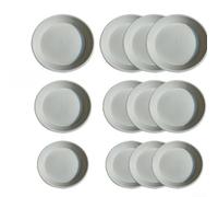 Bandejas de agua redondas de plástico, 12 platillos para macetas de 5, 8, 6, 8, 7 y 6 pulgadas, protege las superficies del agua y el suelo (blanco)