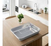 Bandejas de almacenamiento de alimentos de acero inoxidable de grado profesional con cubierta de plástico para uso en cocina (B)