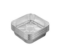 Bandejas de aluminio - 20/30 moldes cuadrados para hornear, asar y preparar comidas, prácticas sartenes de papel de aluminio plateado para pavo y más