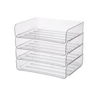Bandejas de archivo apilables de 4 niveles, organizador de bandeja para cartas