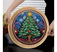 Bandejas de arte de diamantes de madera 5D, bandejas de pintura de diamantes, bandejas de servir arte de diamantes de Navidad con tapas y asas, bandejas de mesa decorativas para sala de estar,