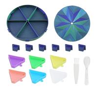 Bandejas de arte de gemas, contenedores triangulares divididos, almacenamiento de manualidades de 6.3 x 6.3 x 1.18 pulgadas con tapa, organizador de diamantes de imitación, suministro de pasatiempos