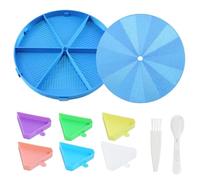 Bandejas de arte de gemas, contenedores triangulares divididos, almacenamiento de manualidades de 6.3 x 6.3 x 1.18 pulgadas con tapa, organizador de diamantes de imitación, suministro de pasatiempos