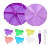 Bandejas de arte de gemas, contenedores triangulares divididos, almacenamiento de manualidades de 6.3 x 6.3 x 1.18 pulgadas con tapa, organizador de diamantes de imitación, suministro de pasatiempos