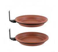 Bandejas de comedero de pájaros de 2 piezas para colocación al aire libre con componentes de plástico y elementos de hierro para todo tipo de clima (niveles dobles)