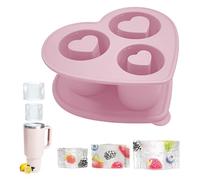 Bandejas de cubitos de hielo para taza Stanley de 20, 30, 40 onzas, bandejas de cubitos de hielo con forma de corazón de 3 cavidades, moldes de silicona para whisky, cóctel, chocolate, cubitos de