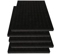 Bandejas de exhibición de inserción de espuma, 3 piezas de terciopelo, caja de almacenamiento de joyas, organizador de anillos, aretes, bandejas de exhibición, organizador de exhibición