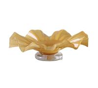 Bandejas de frutas Frutero ondulado de lujo ligero, frutero de cristal, plato de fruta de gran capacidad, utilizado for decoración de centros de escritorio grandes, cenas de fiesta Plato de frutas(Bru