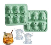 Bandejas De Hielo De Silicona | 6 Cavidades con Forma de Apto para Alimentos Antiderrames - Cubitera Divertida Con Tapa,para Congelador Whisky Bebida Café Chocolate Caramelo Cocina Apartamento