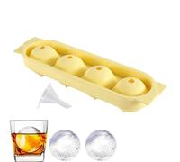 Bandejas de hielo de silicona para congelador, fabricación de vino de 4 cavidades, máquina de bolas de hielo con tapa, para mujeres, camareros, artistas, hogar, , oficina, bar, verano