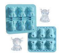 Bandejas De Hielo De Silicona,Reutilizable 6 cavidades antiderrame - Cubitera Divertida Con Tapa | para Congelador Whisky Bebida Café Chocolate Caramelo Cocina Apartamento