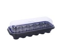 Bandejas de inicio de plántulas, propagador de 12 celdas con cúpula de humedad, kit de propagación de plantación de jardín, de nutrición transparente reutilizable, juego de elevación de
