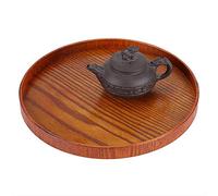 Bandejas de madera de forma redonda que sirven platos de pan para plato de ensalada de frutas plato de comida vegetal(Diameter 33CM)