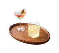 Bandejas de Madera - | Octogonal antiderrames | Platos para Servir | Juego de Regalo para Tabla de Queso de Madera | Fruta, Chark | Barril de Madera Cuadrado | para Taza de té, cafetería, Bar